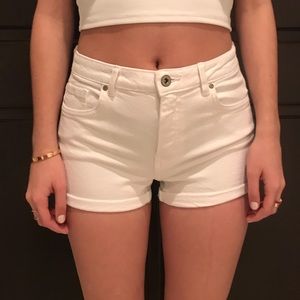 White jean shorts